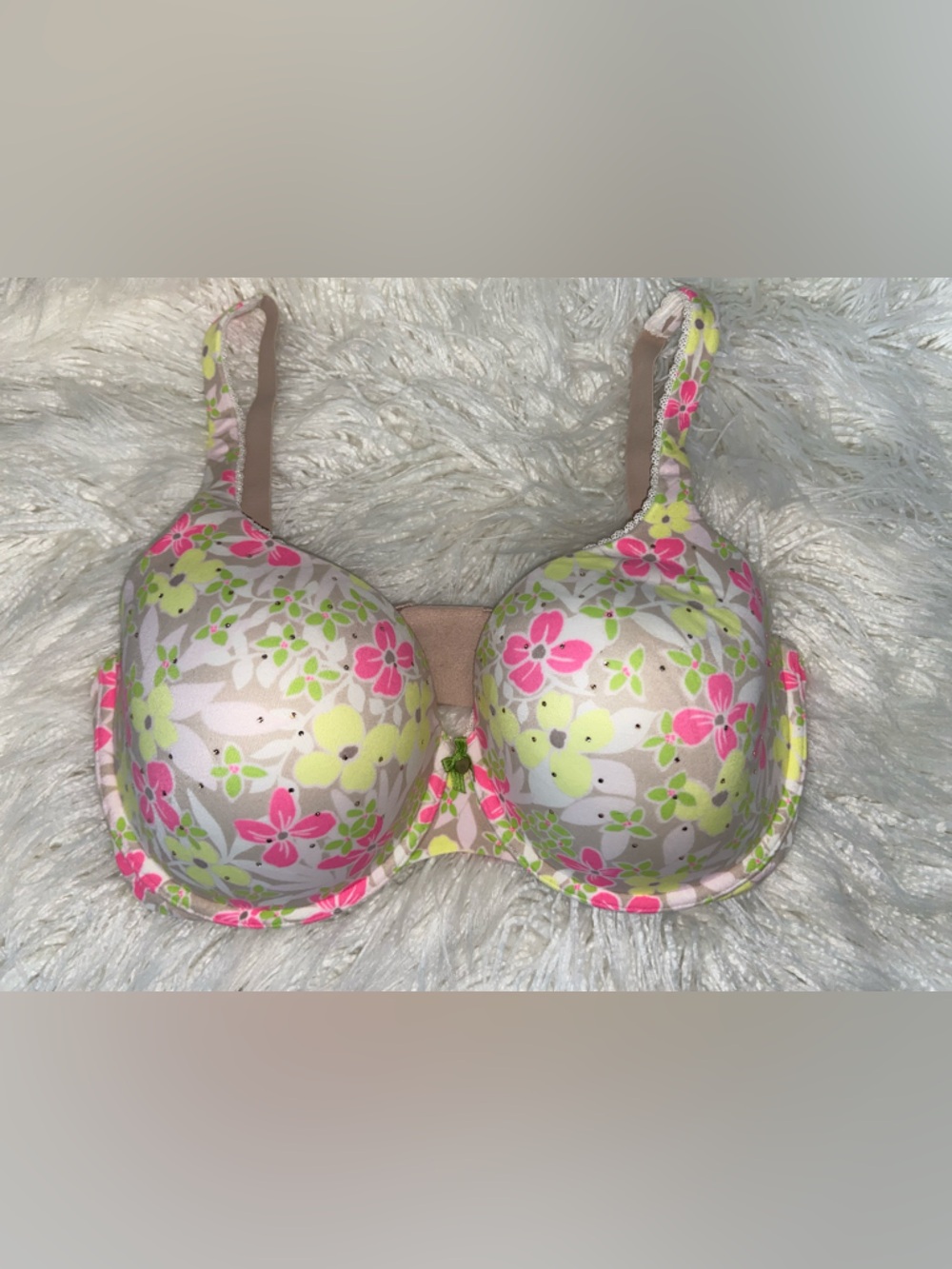 Victoria's Secret Pink, Yellow & Green Floral T-Shirt Bra
